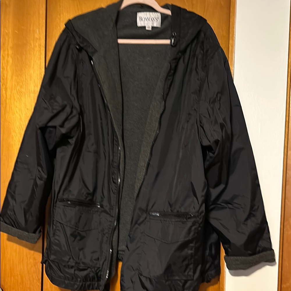 Fleece lined hooded jacket